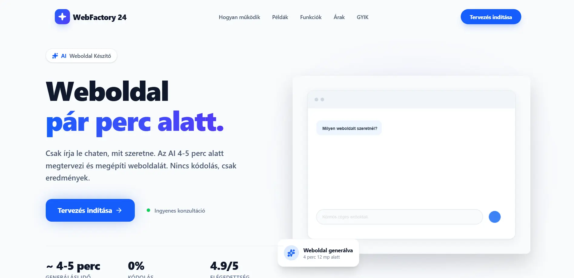 VibeSite.hu — AI weboldal-generátor és deploy platform